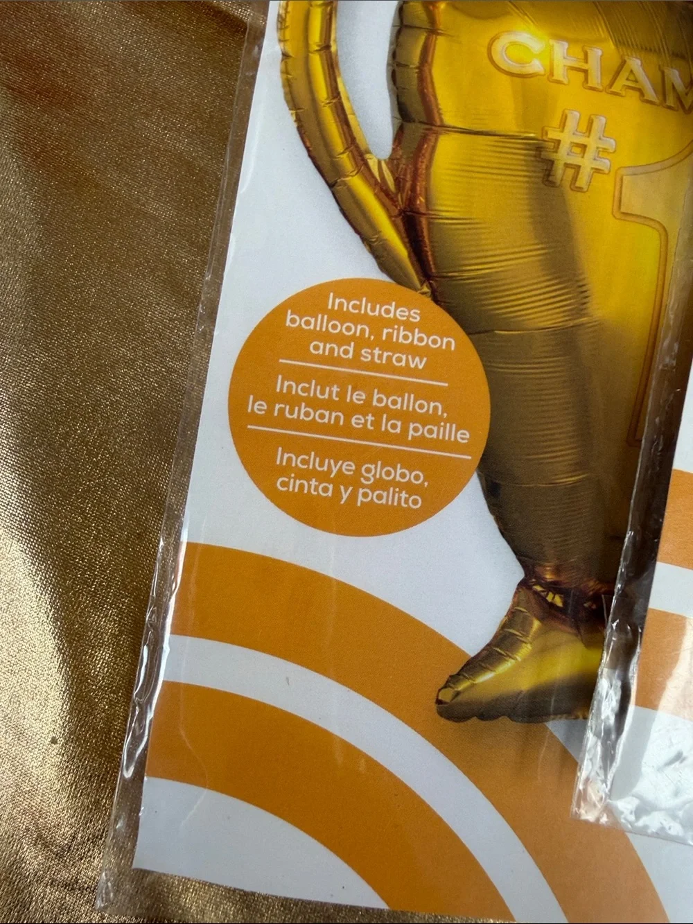 Anagram Gold Champion Trophy Foil Balloon Kit - Gold 3 trophy Mylar balloons new